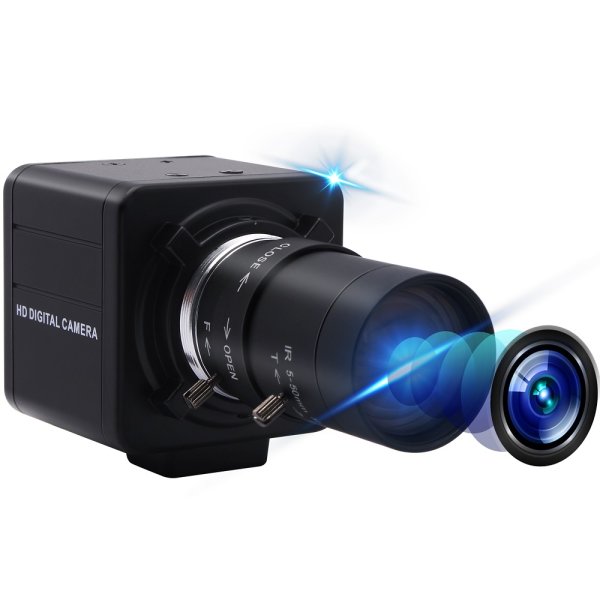 Hotpet 5MP USB Webcam With 5-50mm Varifocal Lens - 2592x1944 HD Camera For PC, Mac, Android