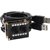 2MP WDR AR0230 Dual Lens Camera Module USB 2.0 for Face Recognition With IR LED Board