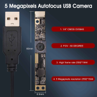 ELP 5MP Autofocus Mini Strip USB Camera Module with 60 Degree Lens
