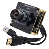 ELP 1/1.8” Sony IMX678 Sensor 4K USB3.0 & HDMI Camera Module with M12 No Distortion V100 Lens