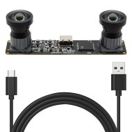ELP 1200P Global Shutter Synchronous Dual Lens USB Camera Module No Distortion 100 Degree