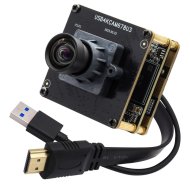 ELP 1/1.8” Sony IMX678 Sensor 4K USB3.0 & HDMI Camera Module with M12 No Distortion 90° Lens