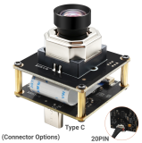 ELP 4K 60fps Autofocus USB3.0 Camera Module Large Sensor 1/1.8'' IMX678 No Distortion 65 Degree