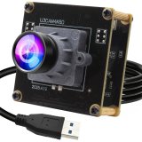 ELP 4K USB3.0 Camera Module Large Sensor IMX678 Type C Connector with No Distortion 100° Lens