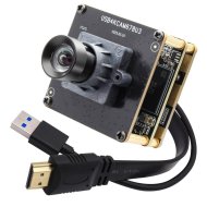 ELP 1/1.8” Sony IMX678 Sensor 4K USB3.0 & HDMI Camera Module with M12 No Distortion 85° Lens