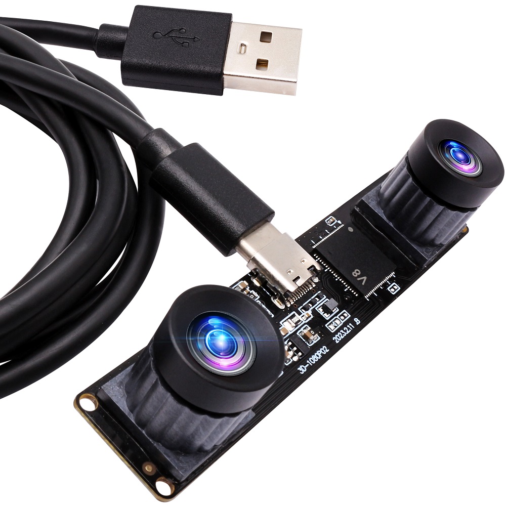 ELP 4MP 3840X1080P 60FPS Synchronous Dual Lens USB Camera module with No distortion 85 degree lens - Click Image to Close