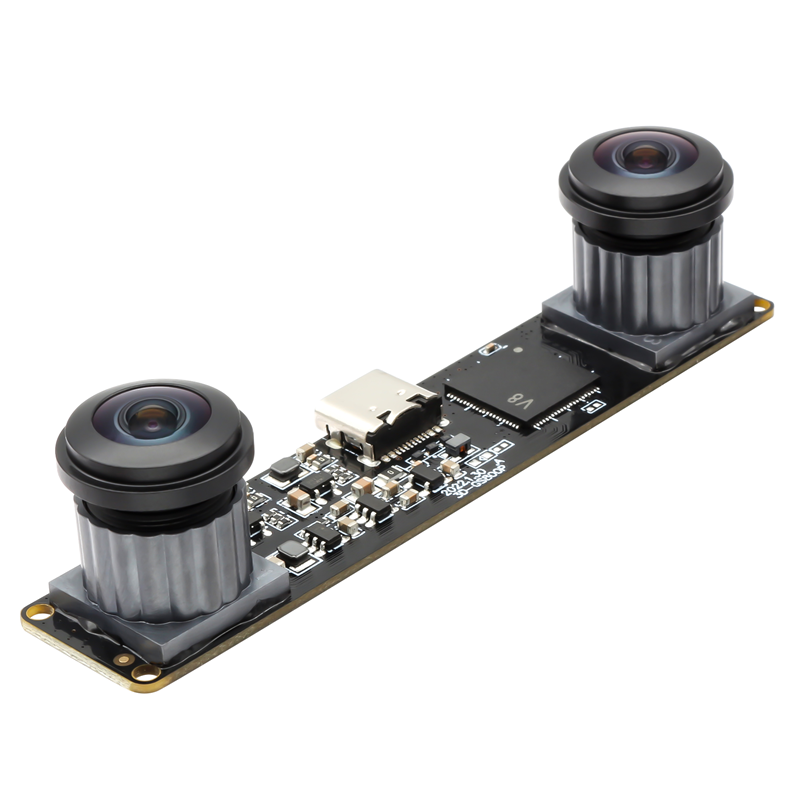 ELP 800P Global Shutter Monochrome Synchronous Dual Lens USB Camera Module with Fisheye Lens - Click Image to Close