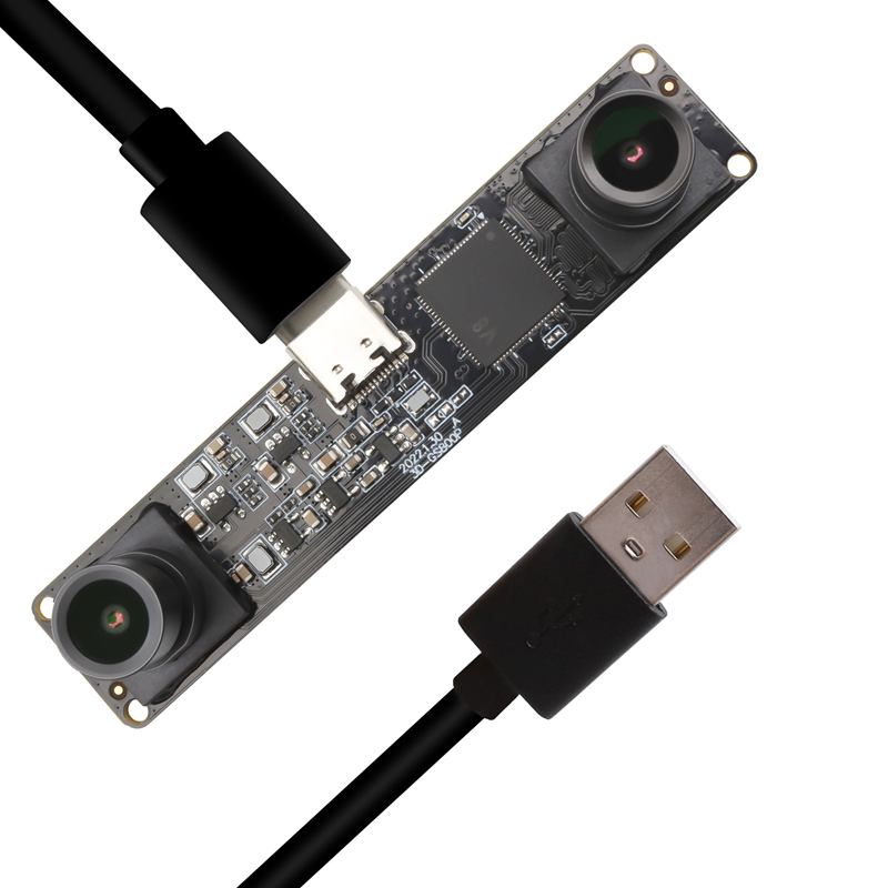 ELP 800P Global Shutter Monochrome Synchronous Dual Lens USB Camera Module M9 Lens 73 Degree - Click Image to Close