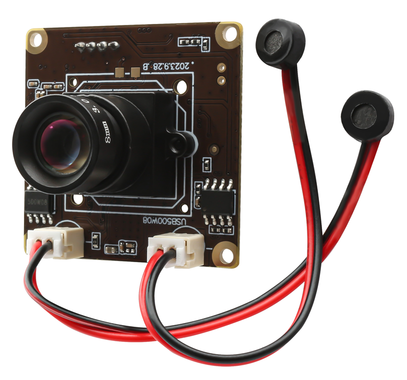 5MP USB Camera Module IMX335 Sensor 30fps Dual Microphones with M12 8mm Lens - Click Image to Close