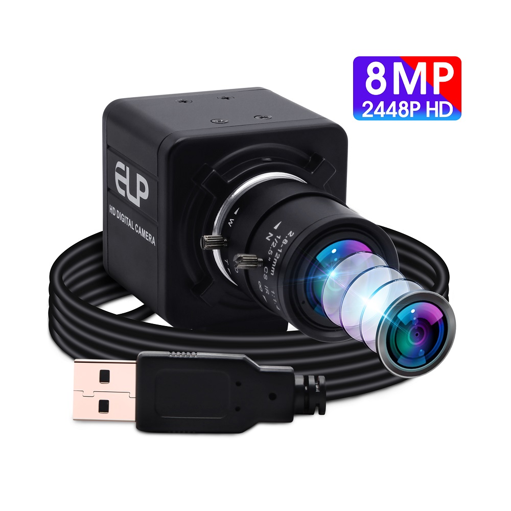ELP 8 megapixel IMX179 2.8-12mm Varifocal CS USB Webcam - Click Image to Close